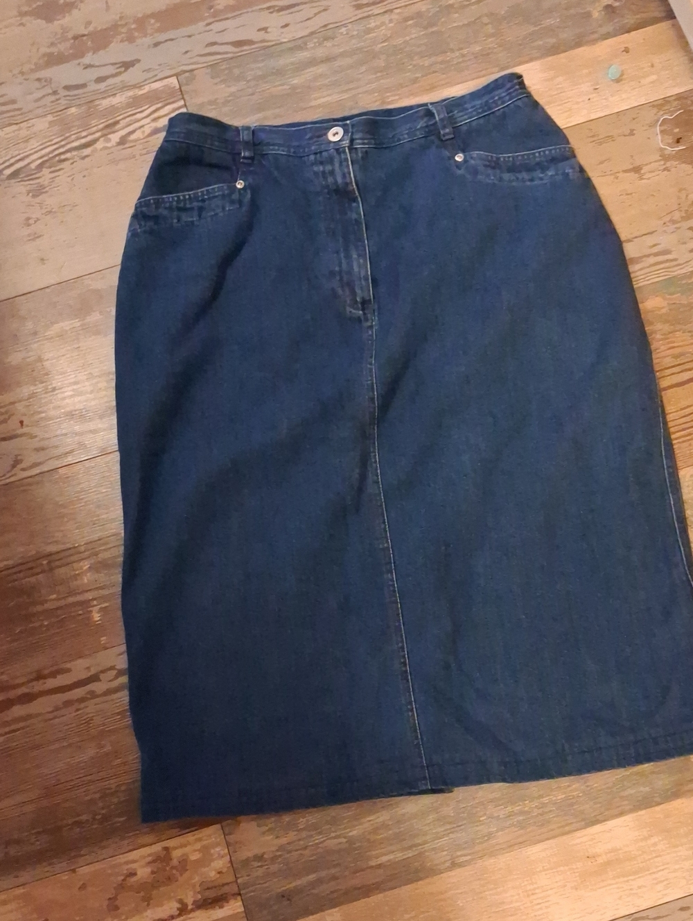 Classic Dark Blue Denim Pencil Skirt